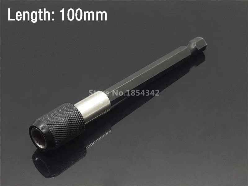 Black 100mm 1 шт. 12 Размер удлинитель 1/4 шестигранный винтовой патрон-адаптер Магнитная отвертка ударный шуруповерт сверло инструмент быстросъемные инструменты - Цвет: Black 100mm