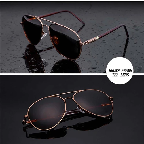 

Aviation Metail Frame Quality Oversized Spring Leg Alloy Men Sunglasses Polarized Brand Design Pilot Male Sun Glasses Driving