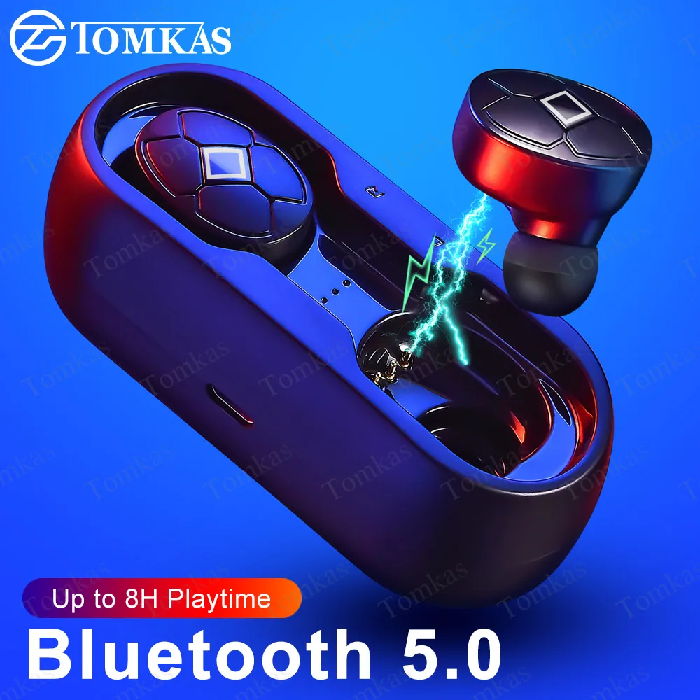 TWS Bluetooth наушники беспроводные 5 0 с зарядным устройством стерео двойным