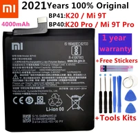 100 original replacement battery bp41 bp40 for xiaomi redmi k20 pro mi 9t pro mi9t redmi k20pro premium genuine battery 4000mah