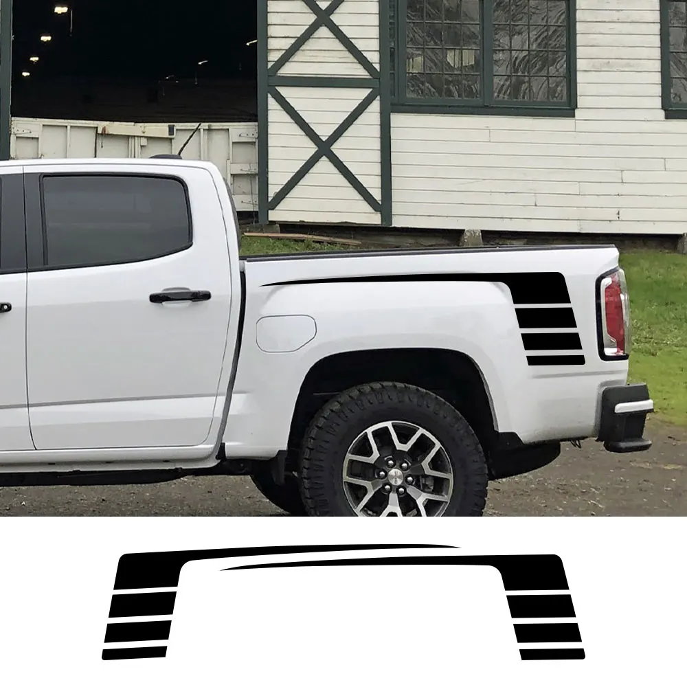 

Наклейки на заднюю кровать пикапа, боковые наклейки для GMC Canyon AT4 Denali приподнятие кузова грузовика, декоративная наклейка на багажник, боков...