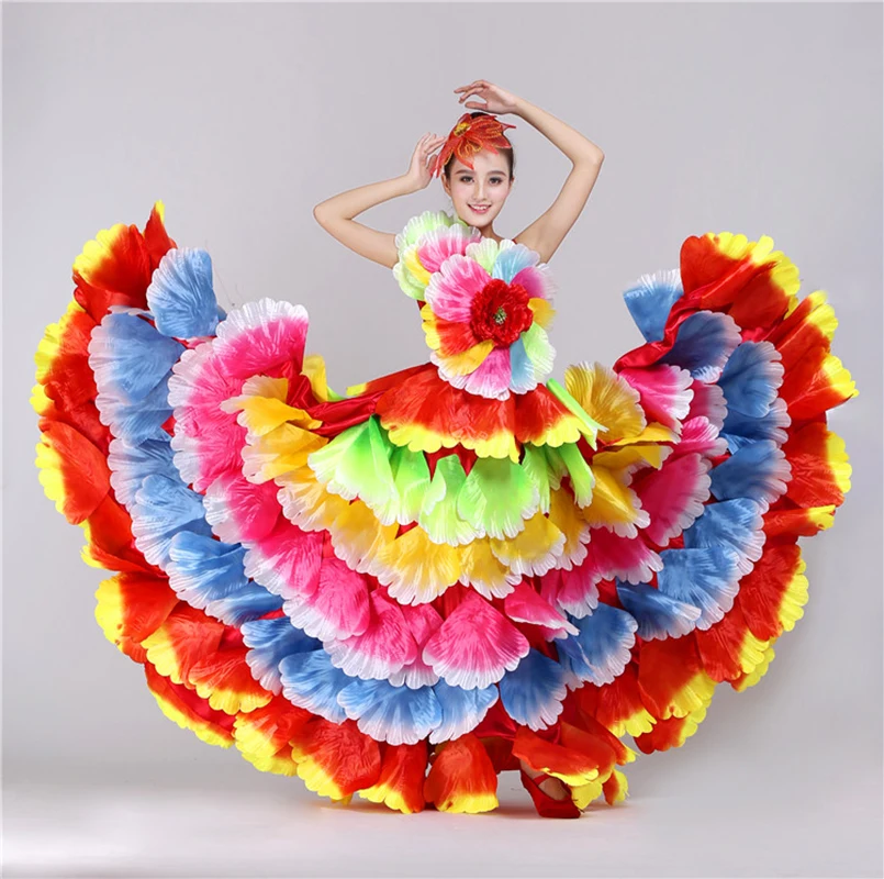 Женское длинное платье для танца живота Красное Платье Фламенко 2019 |