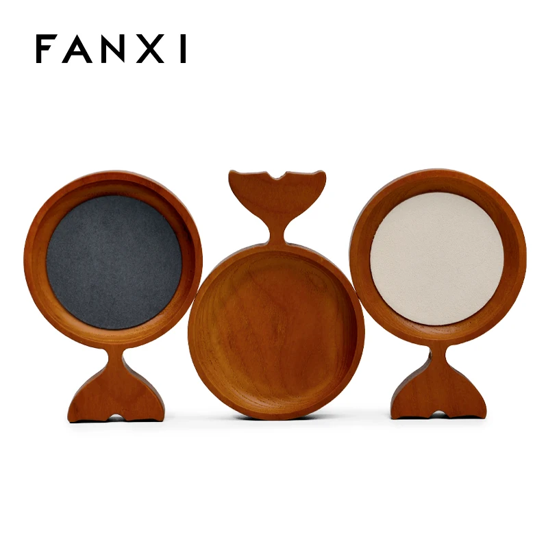 

Oirlv Jewelry Rack Solid Wood Jewelry Storage Ornaments Fish Type Ring Necklace Bracelet Pedestal Display Props Small Business