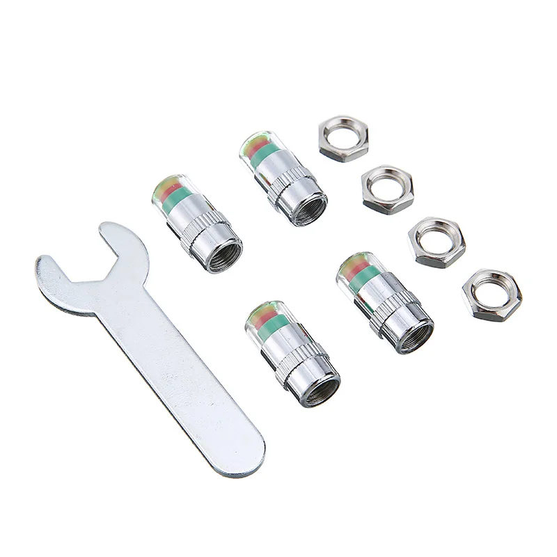 

4PCS 32-36PSI Car Tire Air Pressure Monitor Valve Cap Alert Indicator Auto Tire Valve Cap Nuts Anti-Theft