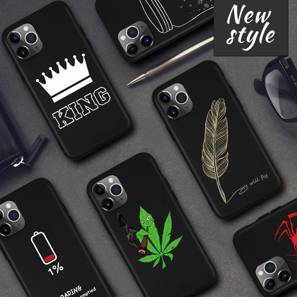 Модный абстрактный арт Роскошный Черный матовый чехол для iPhone 11 Pro XS Max 2019