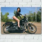 Настенные художественные плакаты с изображением сексуальной девушки на высоком каблуке женские мотоциклы на открытом воздухе фото на холсте картина для декора гостиной