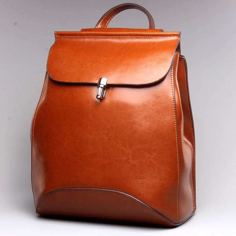 Рюкзак из 2021 натуральной кожи женская сумка рюкзак воловьей с масляным воском