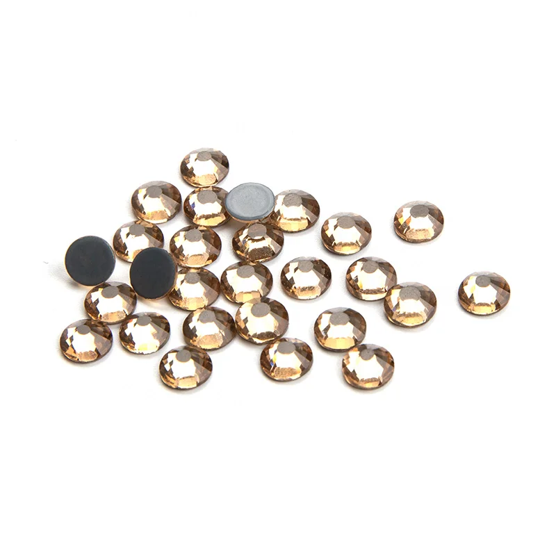 SS6/SS8/SS10/SS12 Горячая фиксация Стразы Lt. topaz Цвет Flatback Стекло железные декоративные