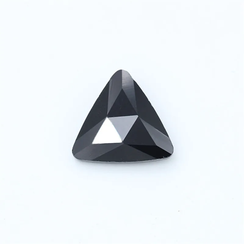 Black 8mm 10 шт. треугольные хрустальные 3D Подвески для ногтей Белые AB Стразы с серебряным острым дном голографическое искусство ногтей украшение маникюр - Цвет: Black 8mm