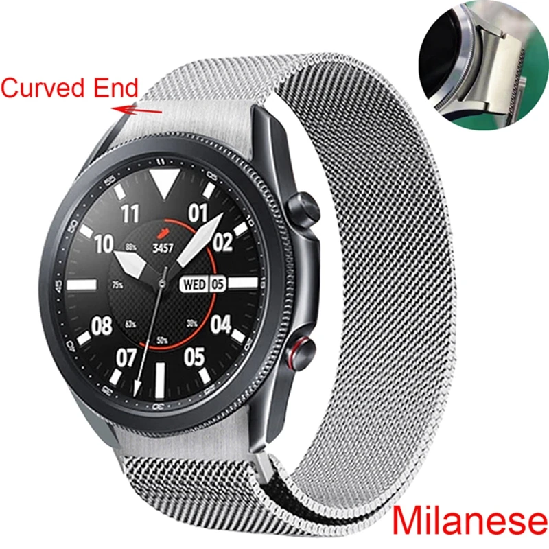 

Ремешок магнитный для Samsung Galaxy Watch 4 Classic, металлический Изогнутый наконечник 46 мм 42 мм, без зазоров, 40 мм 44 мм