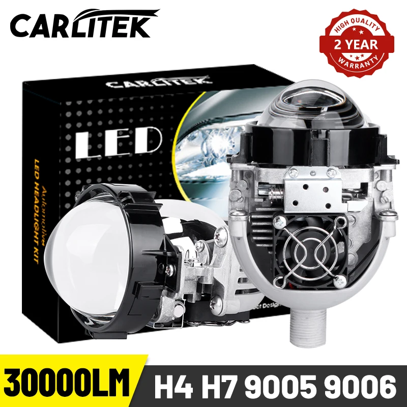 Carlitek 3 0 дюймов Bi светодиодный проектор линзы H4 H7 свет мини HB4 9006 HB3 9005 лампы для
