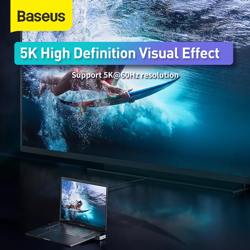 Baseus USB C концентратор для 4K HD адаптер док станция 3 0 MacBook Pro сплиттер типа RJ45