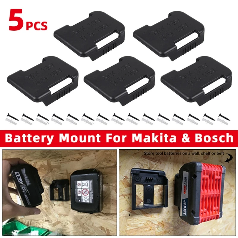 594a 5pcs battery storage rack battery holder case black，blue for 18v fixing devices free global shipping