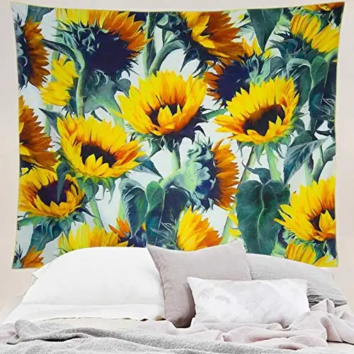 

Yellow Sunflower Tapestry Wall hanging Mandala for Bedroom