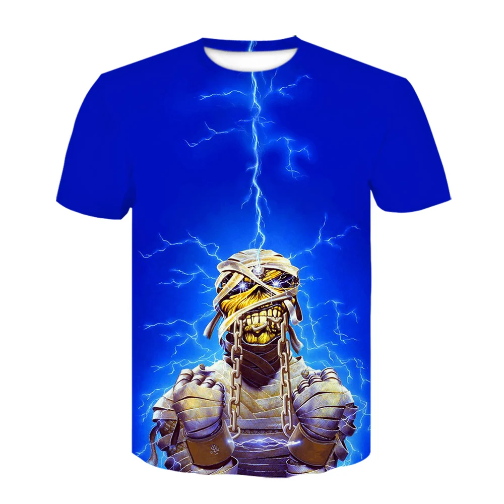 

2021 Summer popular men's 3D printing devil skull T-shirt evil fun novelty horror boy o-neck short-sleeved top oversize s-6xl