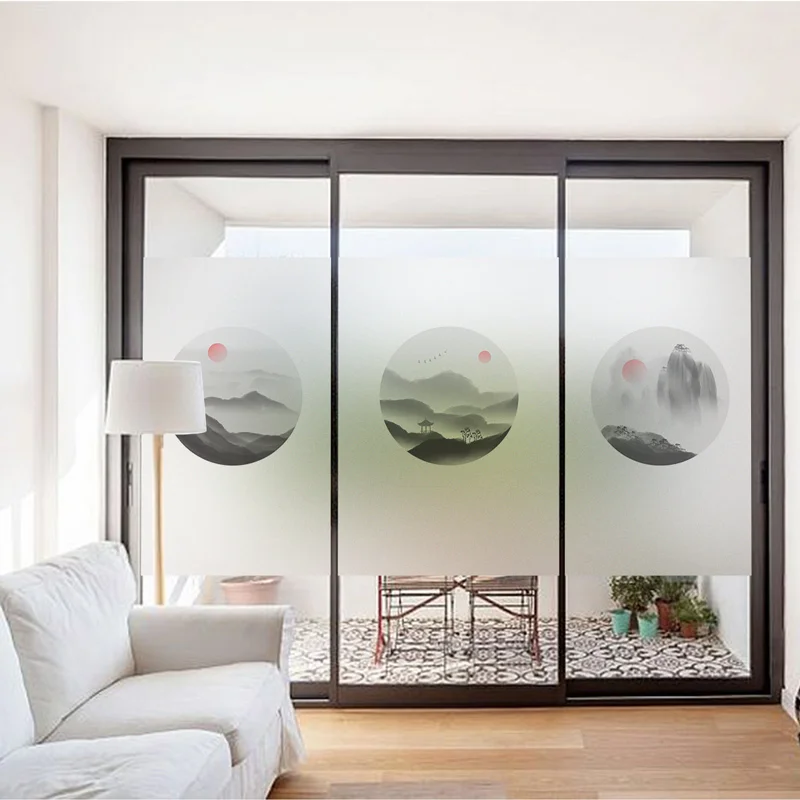 Статическая липкая стеклянная пленка размер на заказ китайская чернильная