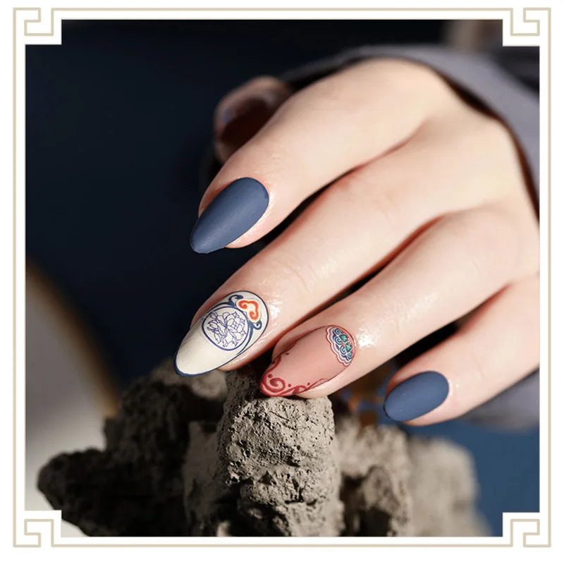 

New arrived 3D Nail Stickers Decals blue National shape Adhesive Stickers Nail Art Decoration Z0264