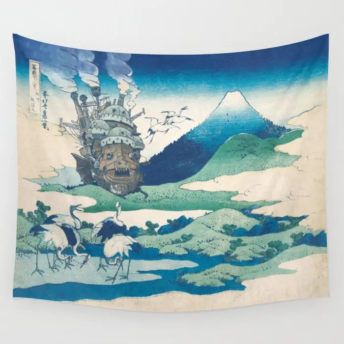 Castle and Plank Mix Wall Tapestry Background Covering Home Decoration Blanket Bedroom Hanging Tapestries | Дом и сад