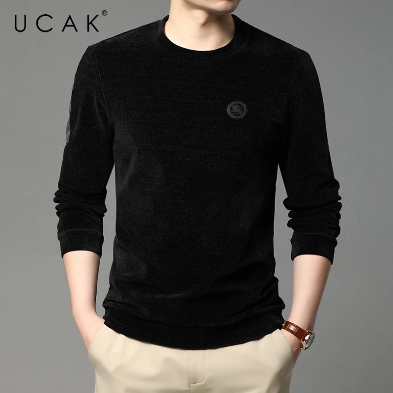 

Мужская футболка с длинным рукавом, круглым вырезом и длинным рукавом