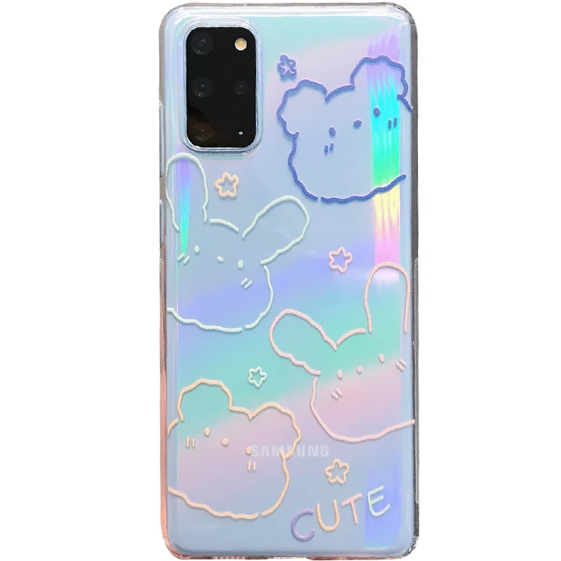 

For Samsung s20plus mobile phone shell Galaxy s21 transparent soft shell note20ultra protective shell anti-fall cartoon animals