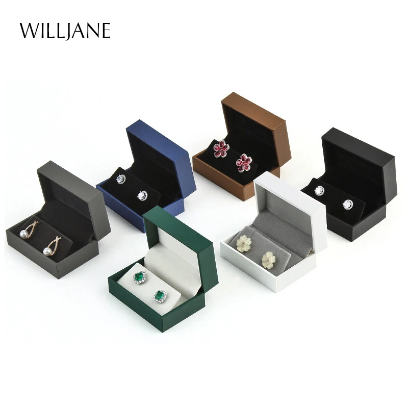 

Quality Stud Earring Jewelry Storage Presentation Packaging Gift Boxes Faux Leather Piercing Nail Pendant Necklace Organizer Box