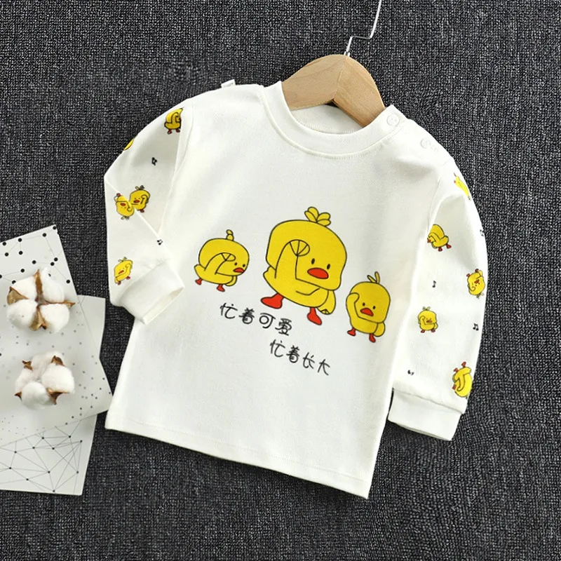 

Autumn Baby's Toddler Cartoon Printed Tops Kids T-shirts Girls Boys Long Sleeve T-shirts Tees Casual Blouse Spring