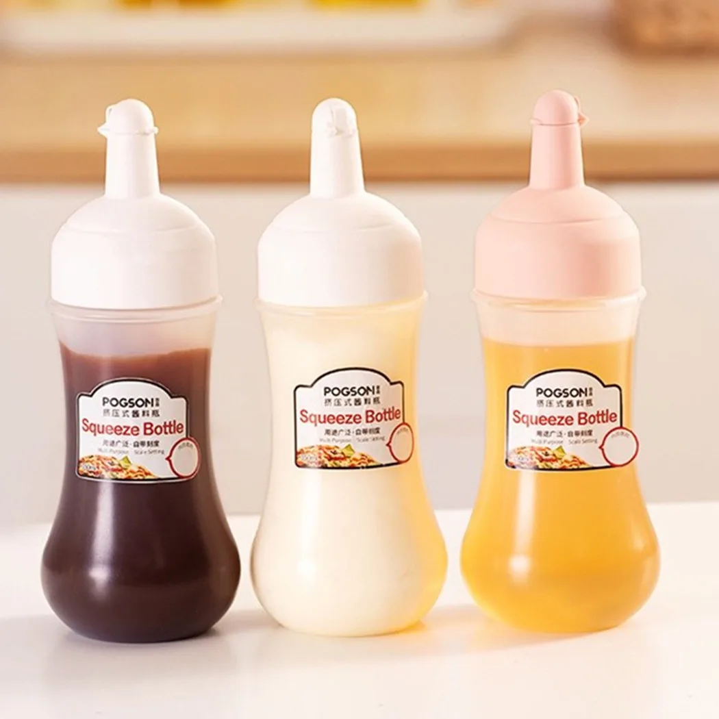 Condiments Sauce Squeeze Squirt Bottle Kitchen Syrup Salad Dressing Oil Ketchup Ketchup Bottle With Graduated Squeeze Bottle leak proof squeeze bottle food grade pe plastic tip beak cruet portable kitchen tools with lid for salad sauce oil ketchup tool