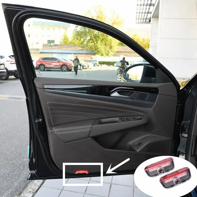 Для VW Volkswagen Golf Passat CC T ROC Touran Tiguan Scirocco Jetta Sharan R Rline 2 шт. светодиодный двери