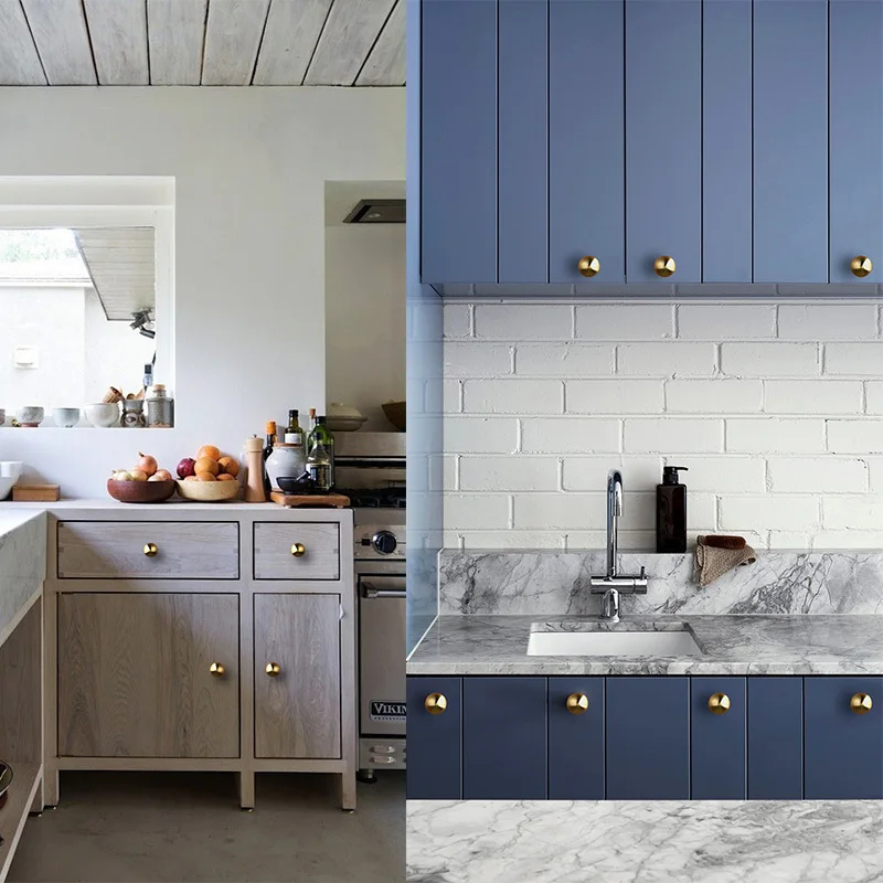 Золотые круглые однотонные латунные ручки для шкафа и винтажные выдвижных