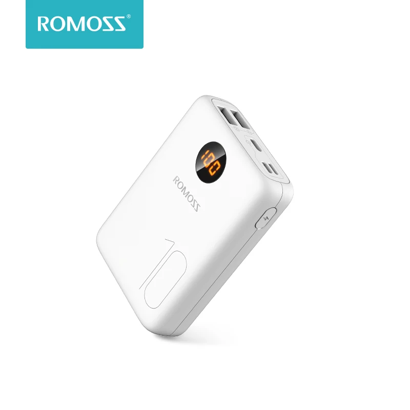 ROMOSS OM10 10000 мАч Внешний аккумулятор с двойным usb-портом, внешний аккумулятор, размер для путешествий, портативное зарядное устройство для планшета iPhone