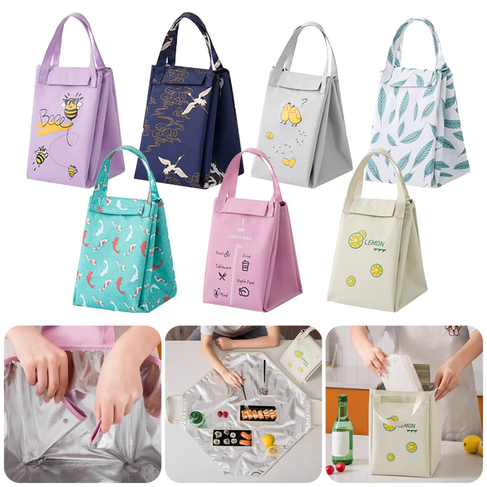 

Lunch Bag Multifunctional Foldable Cooler Bag Waterproof Thermal Insulation Lunch Bag Portable for Office Picnic Travel