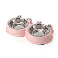 pet bowls double dog food water feeder stainless steel cat puppy feeding supplies pet drinking dish feeder dog accessories