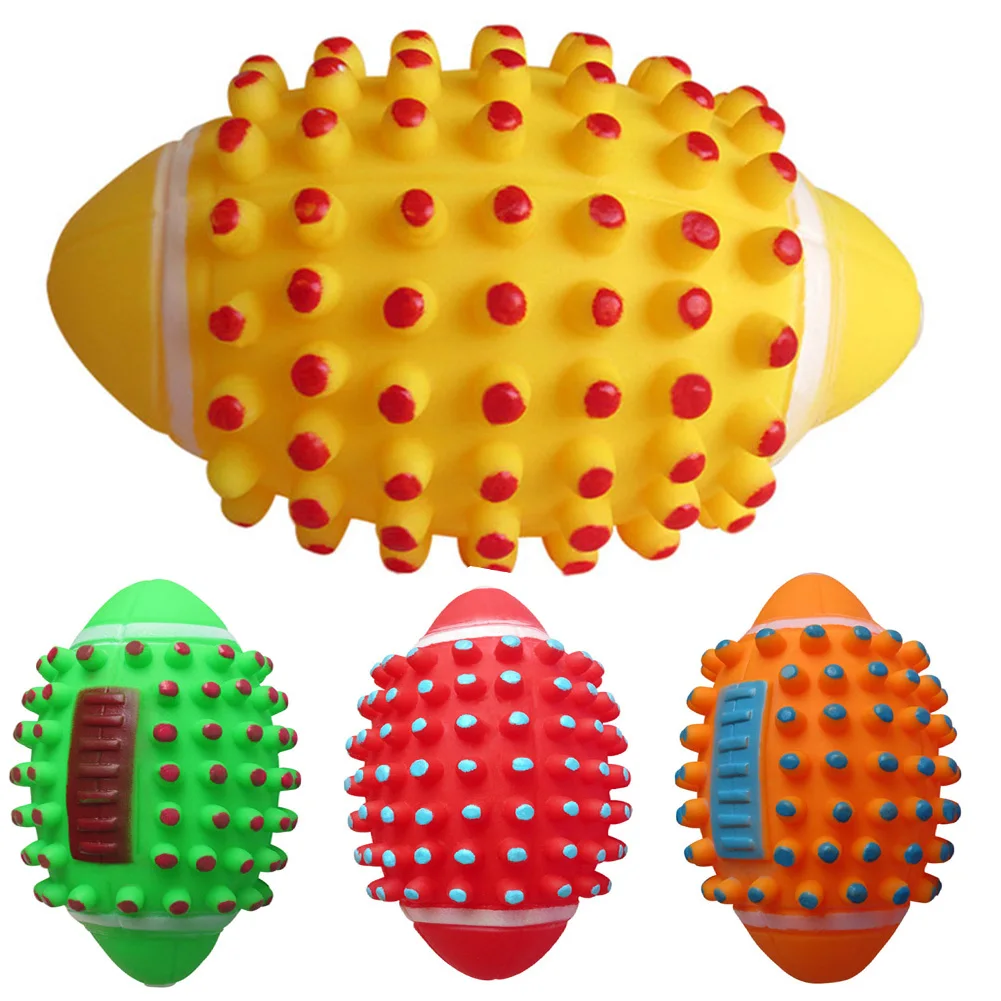 

Funny Pets Dog Puppy Cat Ball Teeth Toy Chew Sound Dogs Play Fetching Squeak Toys Pet Supplies Chewing Molar Toy Fit For All Pet