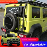 for suzuki jimny 2019 2020 protective frames car rear door tailgate ladder exterior car accessories rear door auxiliary roof