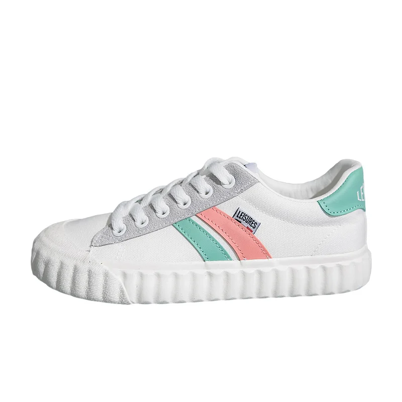 

Sneakers Girls Casual Shoes Mixed Color 2020 Spring Fashion Trends Low Canvas Shoes Women Lace Up Nice Quality 35-40 Flat Heel