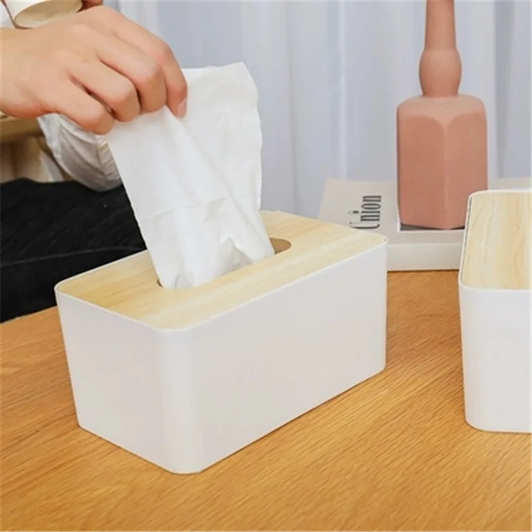 Простая коробка для салфеток с деревянной крышкой ящик из твердой древесины