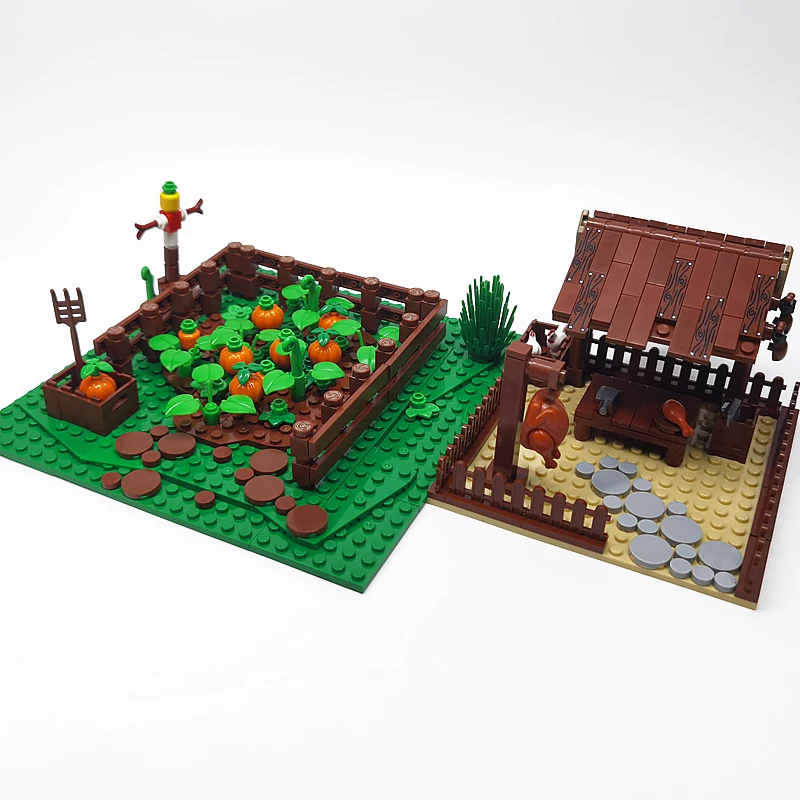 

Совместимые мелкие строительные блоки, курица, убойник MOC, маленькая ферма, модель сцены, креативное украшение, игрушки «сделай сам»