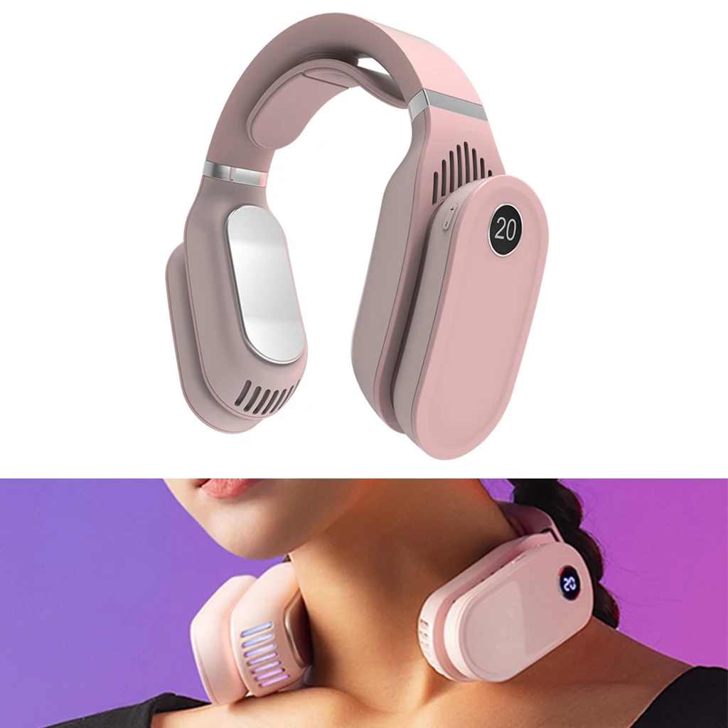 Портативный подвесной шейный вентилятор охлаждающий нагреватель