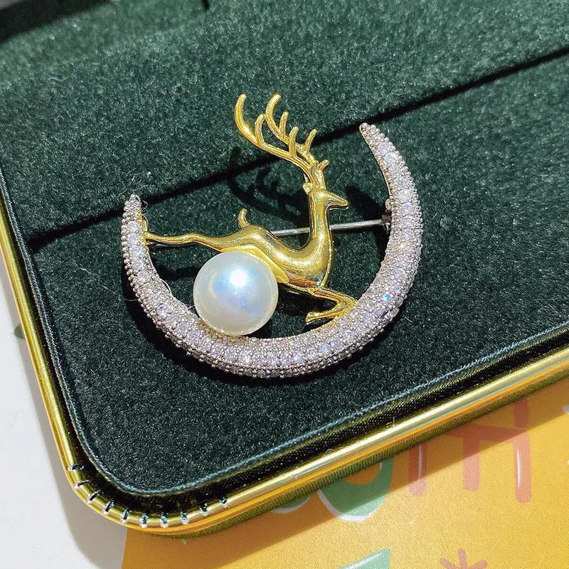 SINZRY заводская цена элегантные модные ювелирные изделия фианит олень ins броши для