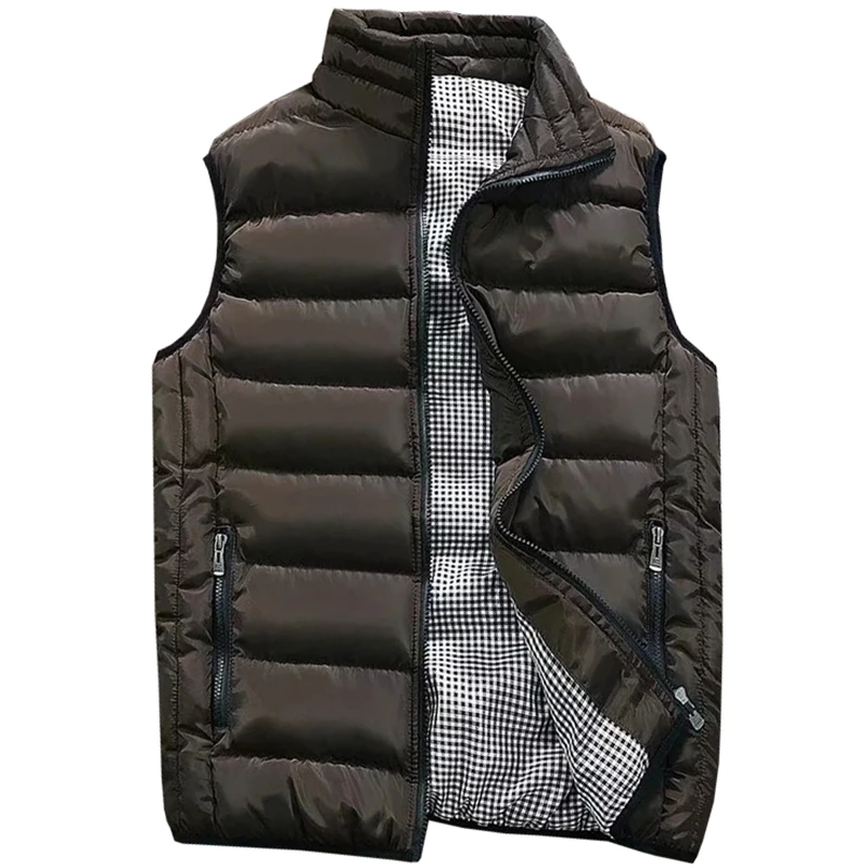 Жилет мужской стильный Осенний жилет без рукавов с хлопковой подкладкой теплый