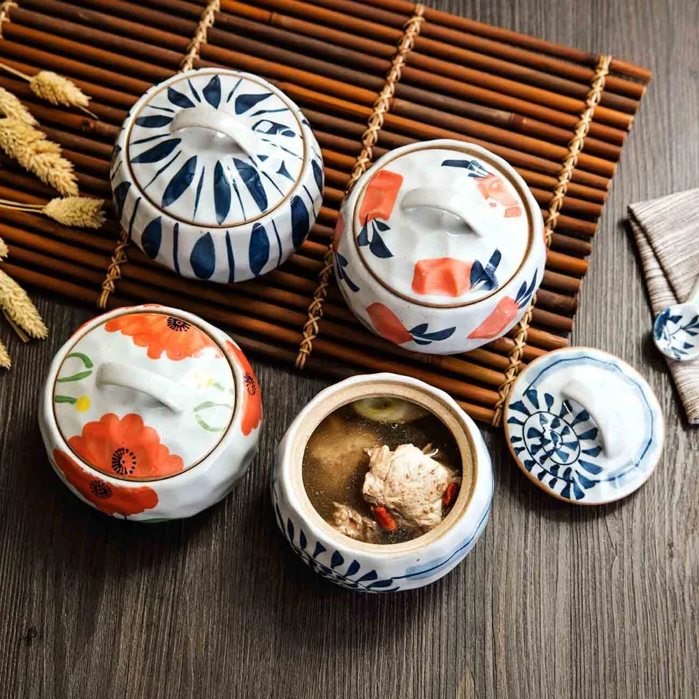 

Ceramic Cookware Soup Pot Cooking Pot High Temperature Frying Pan Kitchen Steam Pot Stew Mini Ceramic Casserole Egg Milk cooking