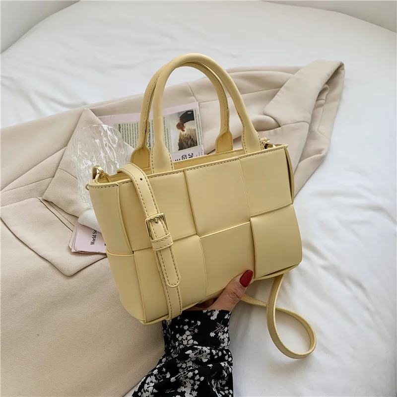 

Fashion Underarm Bag Candy Color Shoulder Bag For Women 5 Pcs Set Woven PU Top Handle