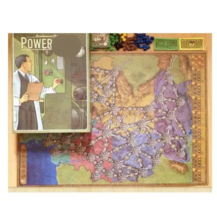 Настольная игра Power Grid английская Verison Cards Германия + карта США | Спорт и