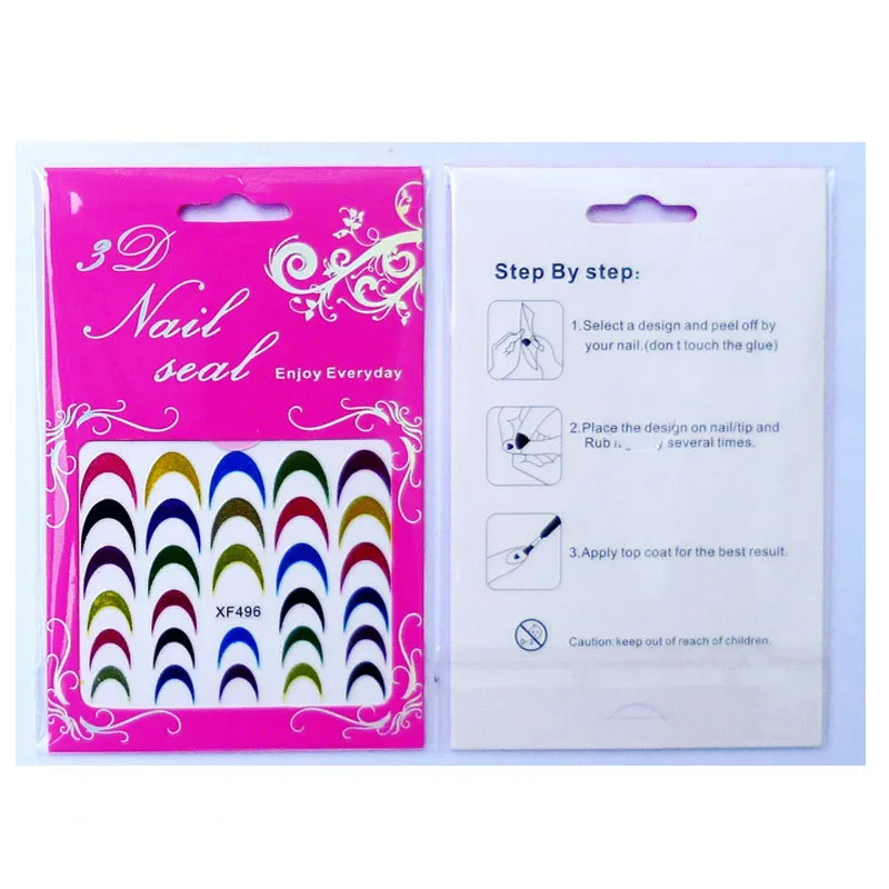 Неоновый дизайн для ногтей наклейки с французскими наконечниками