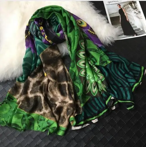 Роскошный женский шарф летний испанский дизайнерский цветочный шарф mr. print wrap Шарф - Цвет: 8