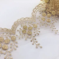 2 yards net cloth embroidery gold thread lace clothing accessories wave home soft decoration wedding dress western accessories