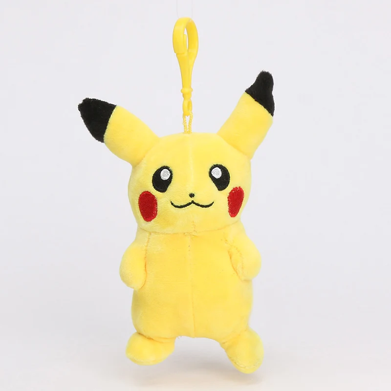 10cm Pikachu Takara Tomy Pokemon подлинный Пикачу плюшевый кулон в форме куклы Charmander Jigglypuff Bulbasaur животные куклы игрушки для детей - Цвет: 10cm Pikachu