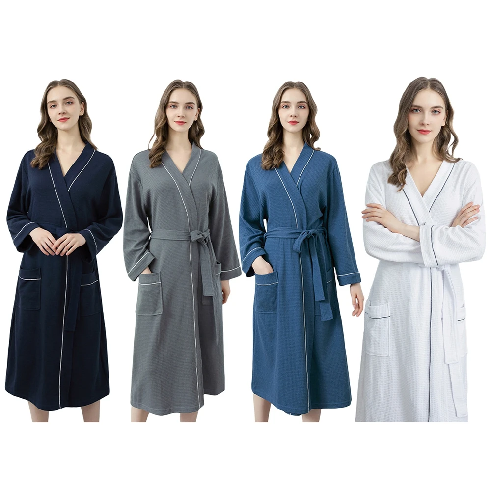 Men And Women Soft Bathrobe Couple Nightgown Spring Comfort Sleepwear Home Pajamas Spring New Couples Loose Homewear