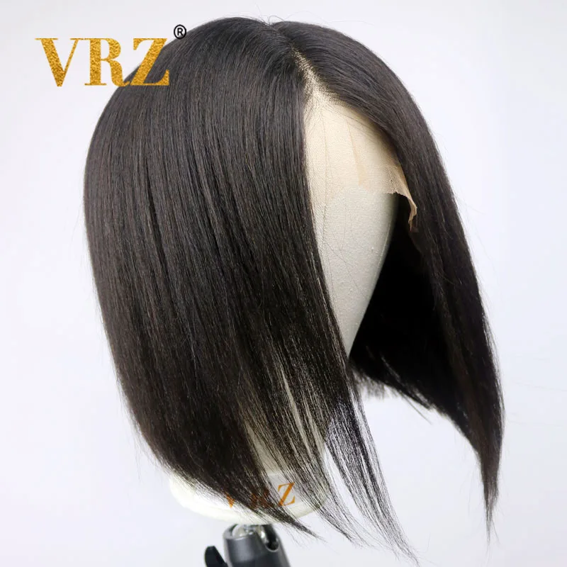 Парики VRZ Bob парик из натуральных волос на кружеве короткий итальянский Yaki 13x4 5