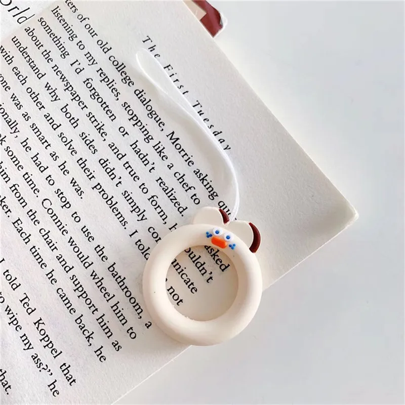 cute cartoon silicone lanyard for keys phones strap for iphone 7 plus 8 6 keycord lanyards finger rings mobile phone accessories free global shipping